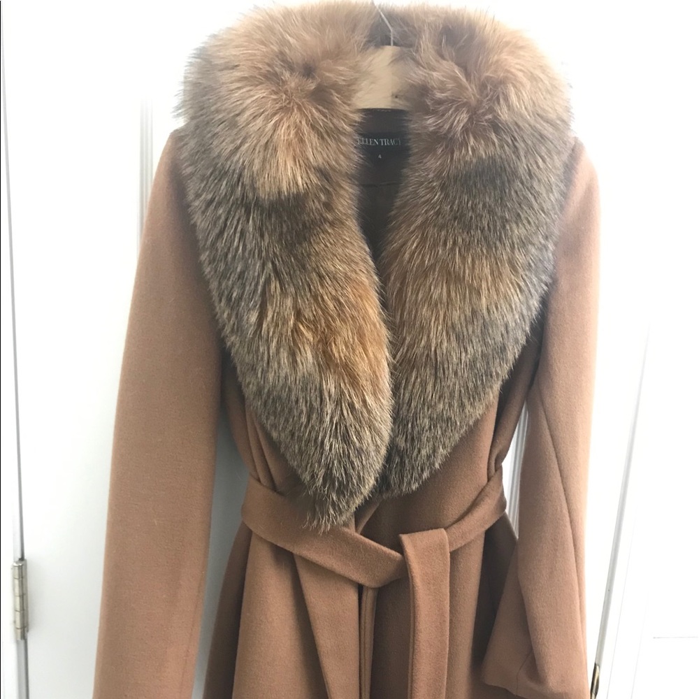 Fur trim coat